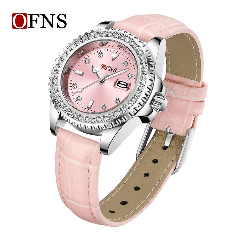 OFNS Korean Quartz Sunburst Women s Waterproof Luminous Watch with Calendar