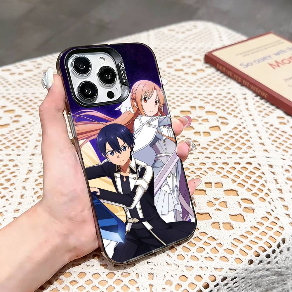 K-Kirisuna K-Kirito A-Asuna  Phone Case For iPhone 17,16,15,14,13,12,11 Plus,Pro Max,XS,Colored silver phone case iPhone16plus