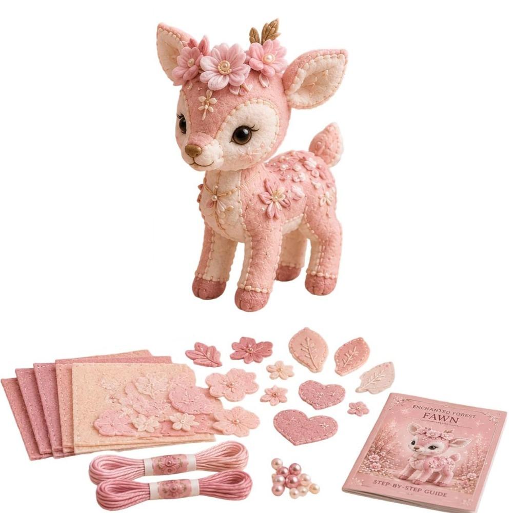 Creative Design Animal Patchwork Set Floral Fabrics Animal Toy Craft  For Adult Beginners