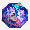 1pc Magic Potion Two Unicorns Automatic Opening and Closing UmbrellaPortable 3 Fold Small Umbrella for Men and Women.Z066