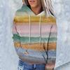Ladies Fashion Casual Long Sleeve Tie-dye Printed Hoodie