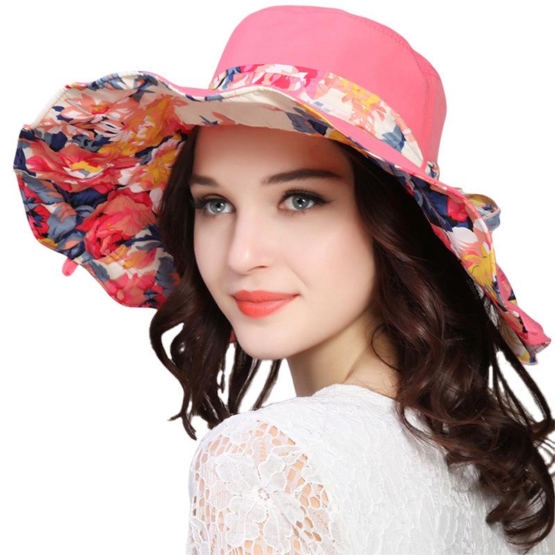 Spring And Summer Foldable Cloth Hat With Large Brim Sun Hat For Women'S Outdoor Travel And Vacation, Beach Sun Protection Hat