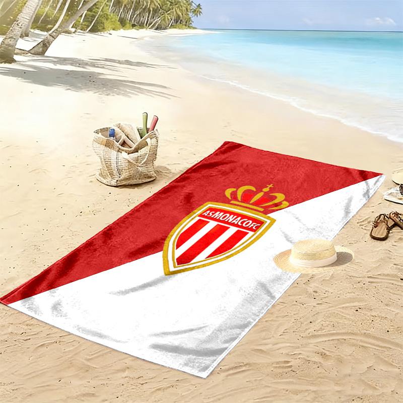 AS Monaco Aufdruck Strandtuch, Großes Weiches Schnelltrocknendes Handtuch für Strand Camping Schwimmen