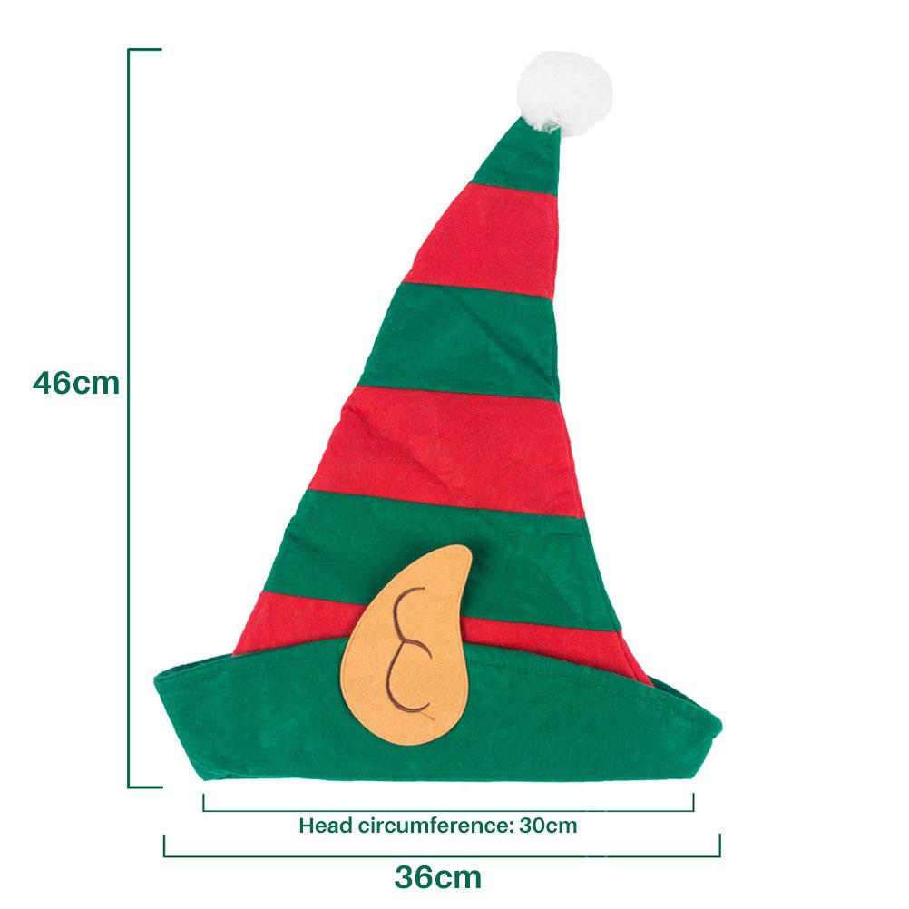 Christmas Elf Hat With Ears Clown Hat Red And Green Striped Hat Party Decorations For Adults Perfect Christmas Decoration