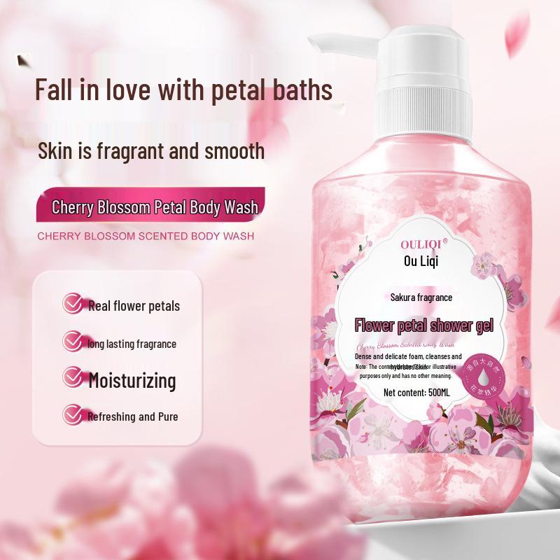 Petal Body Wash: Long-lasting Fragrance, Gentle Moisturizing, Soothing, Oil Control, Deep Cleansing. Ready to Ship.