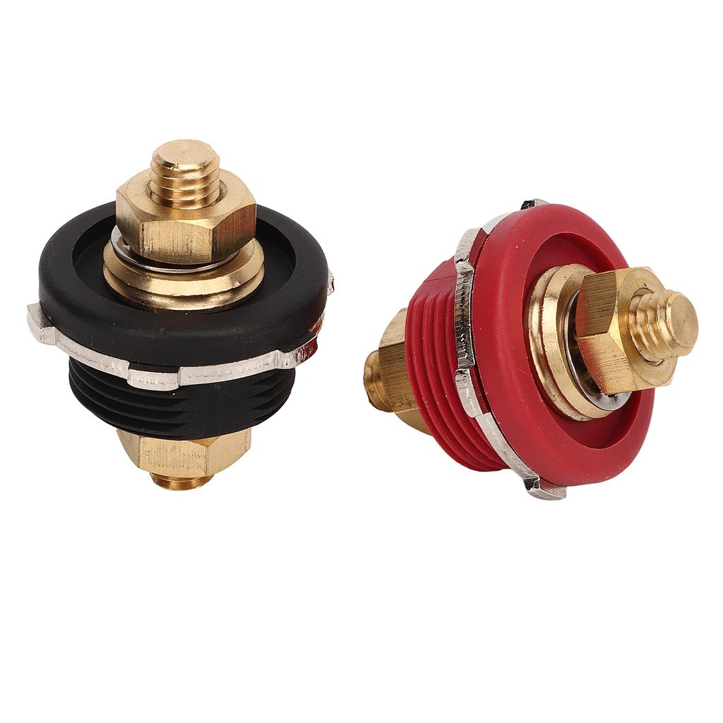2PCS 3 8in Thru Panel Battery Terminal 250A Black Red Universal Battery Connector for RV Boat