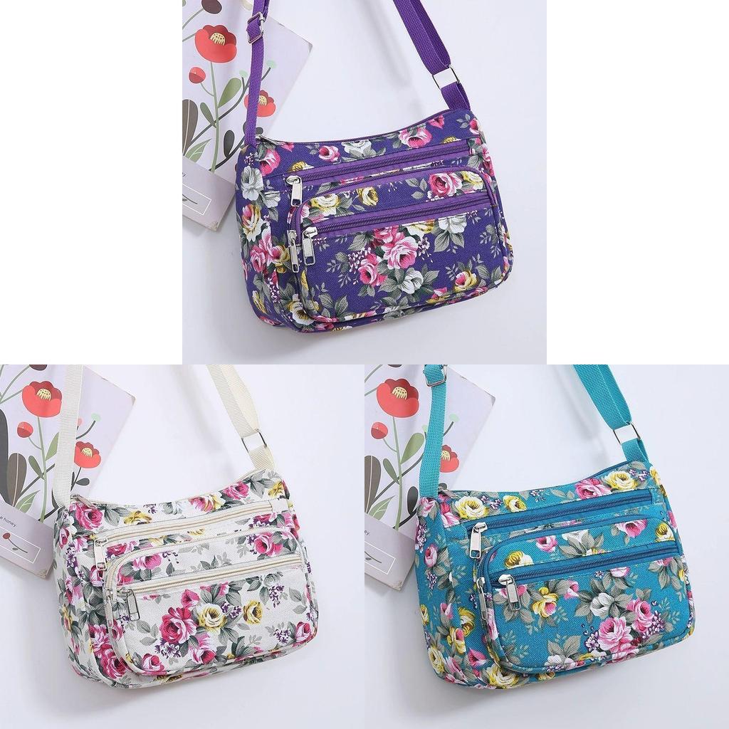 Große Baumwoll-Canvas-Schultertasche mit Reißverschluss für den täglichen Gebrauch