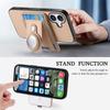 For iPhone 16 Case with  AirTag Holder Detachable Card Slot Leather + TPU + PC Phone Cover