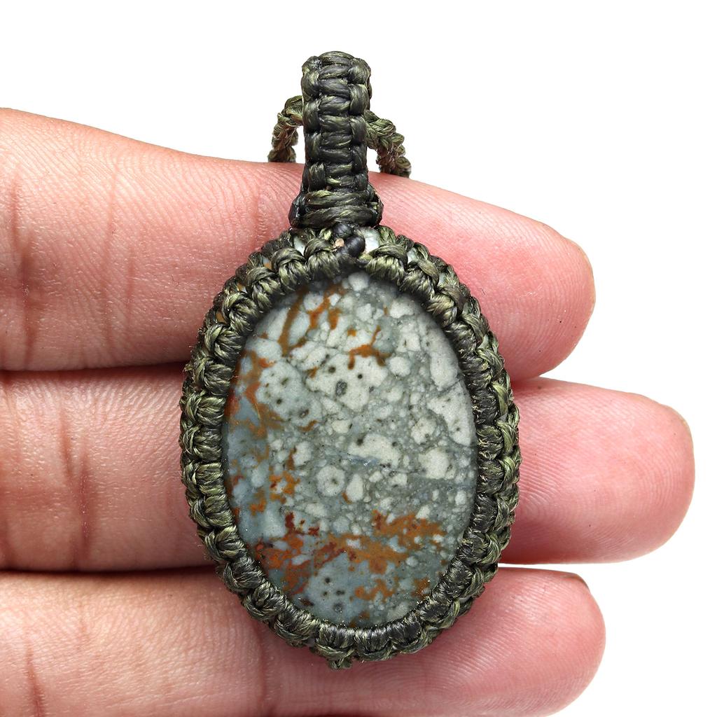 Jasper Macrame Handmade Necklace Gemstone Jewelry Thread 20-36''Ad Pendant