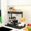 Adjustable Height Under Sink Organizers and Storage, Pull Out Cabinet Organizer 2 Tier Slide Out Shelf Under Cabinet Storage, Under Sink Organize