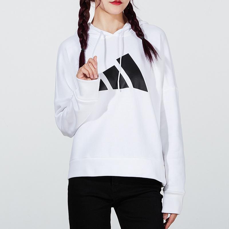 Adidas Dámská mikina s kapucí s velkým logem bílá H57346