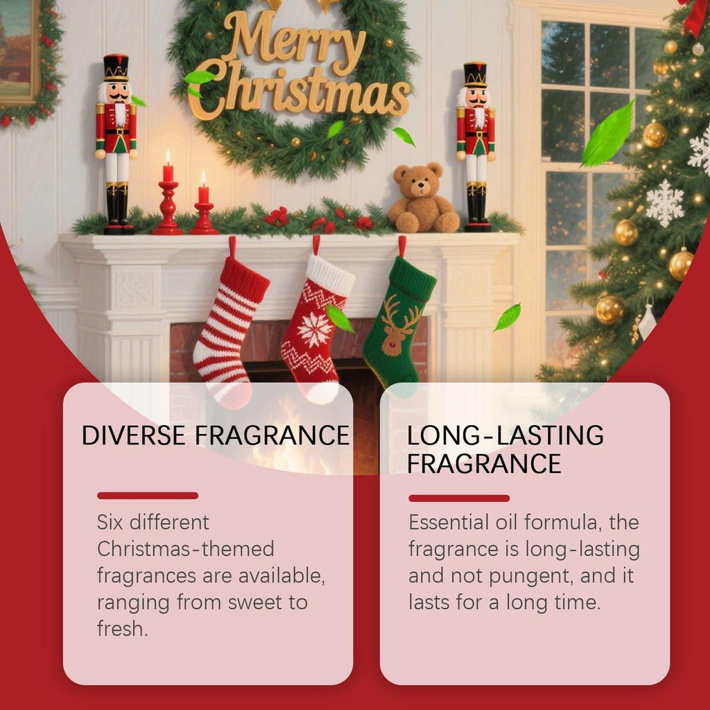 Candle Scents 6 Pieces Christmas Winter Fragrance Oils Set Long-Lasting Air Freshener for Purifier Meditation Yoga Spa Bedroom