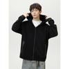 Double-sided Ollie Fleece Jacket Jacket Autumn and Winter Texture Loose Profile Tide Brand Thick Warm Hooded Sweater