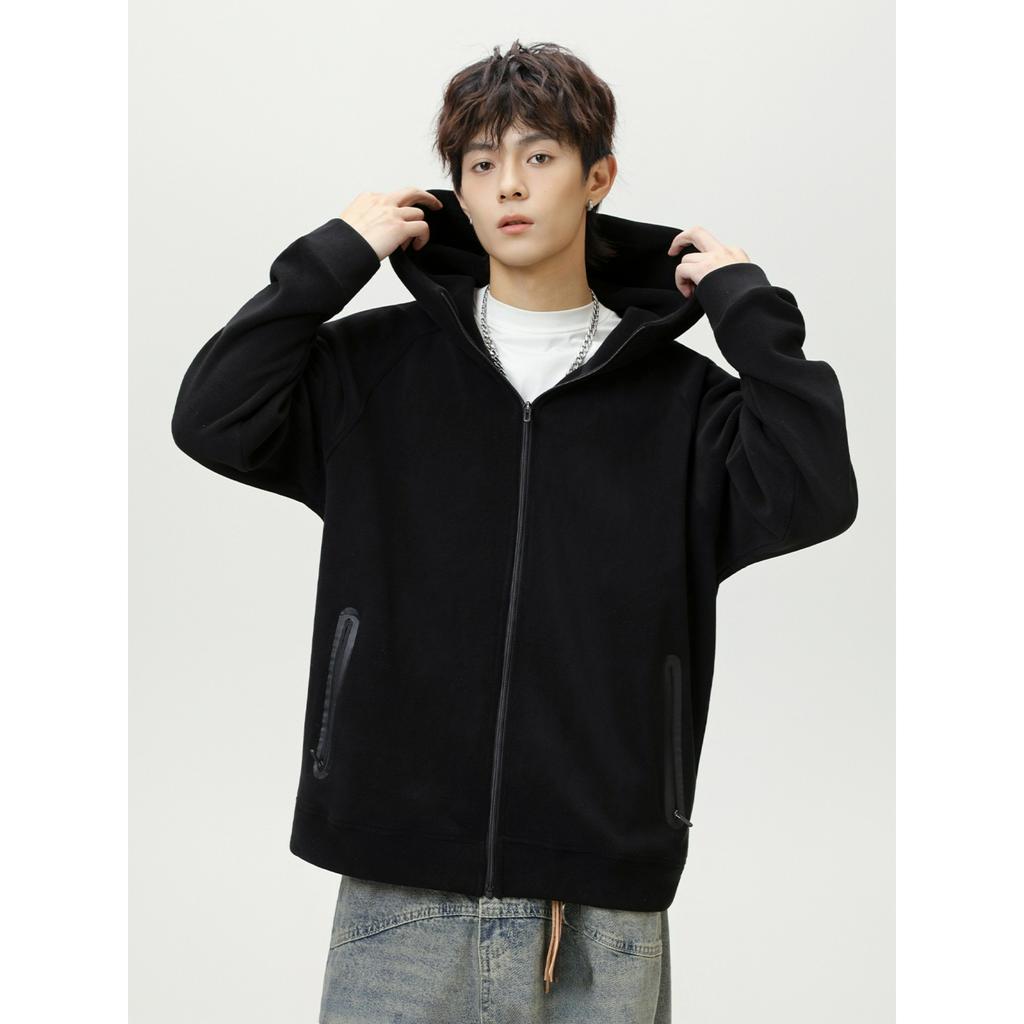 Double-sided Ollie Fleece Jacket Jacket Autumn and Winter Texture Loose Profile Tide Brand Thick Warm Hooded Sweater