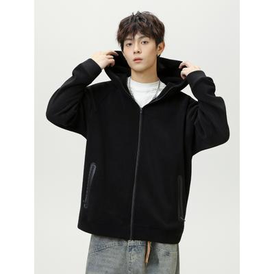Double-sided Ollie Fleece Jacket Jacket Autumn and Winter Texture Loose Profile Tide Brand Thick Warm Hooded Sweater