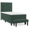 3137818 vidaXL Lit à sommier tapissier avec matelas Vert foncé 90x190 cm