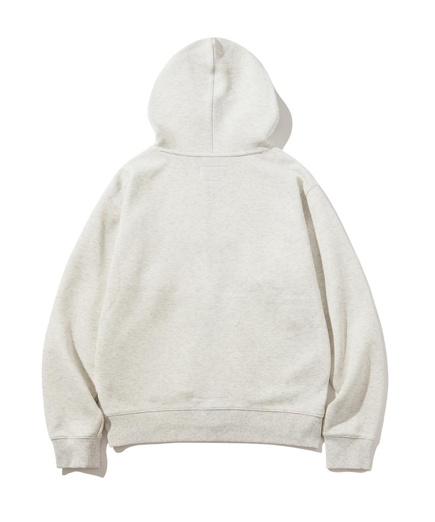 Butterfly Sportswear Original Embroidered Logo 2-Way Zip-Up Hoodie Oatmeal