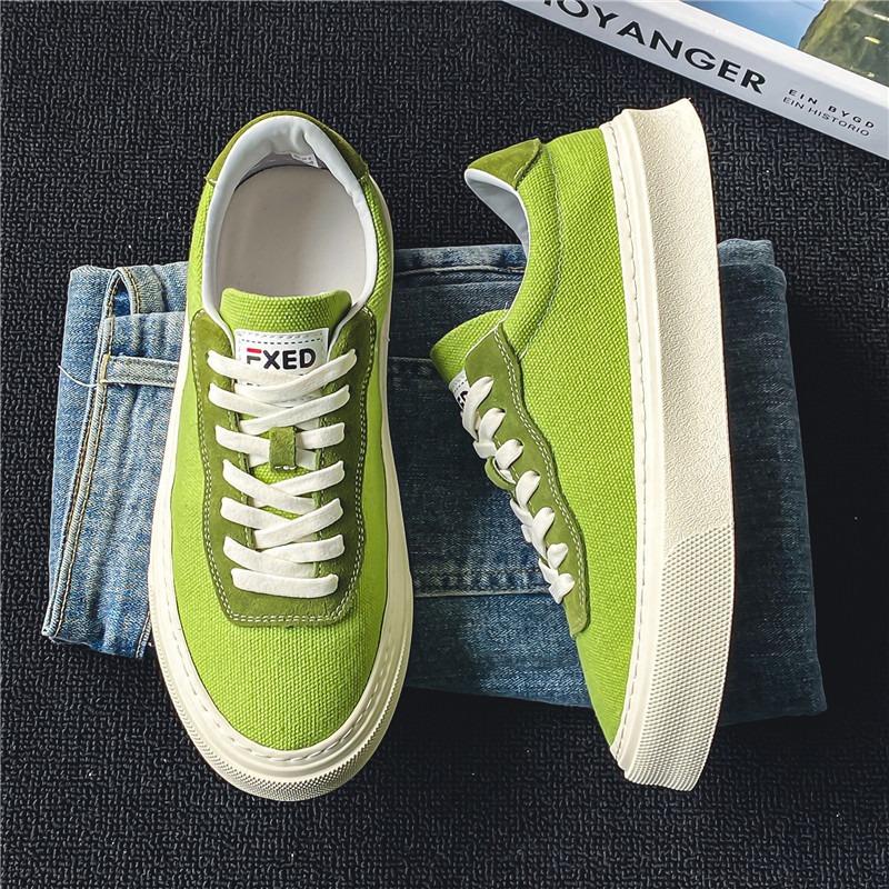 Fashion Thick Sole Men Shoes Outdoor Sports Male Canvas Casual Sewing Running Sneakers Height Increasing Fitness Platform Shoe