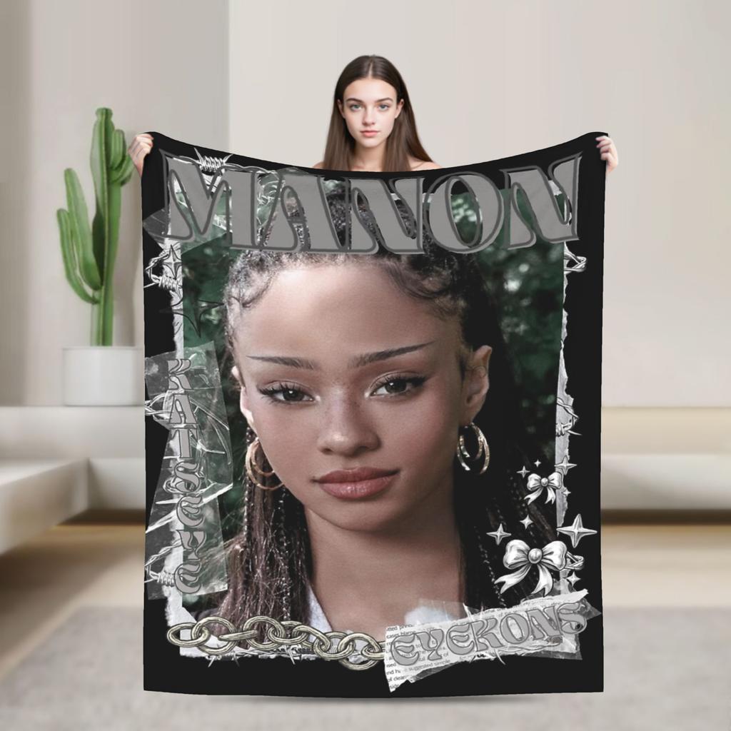 Manon Katseye Kpop Blanket Fleece All Season Portable Soft Throw Blankets for Home Bedroom Bedspread