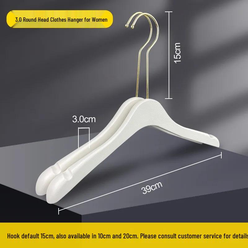 Pure White Plastic Hangers & Imitation Wood Grain Hangers with Pants Clips for Children's and Women's Clothing