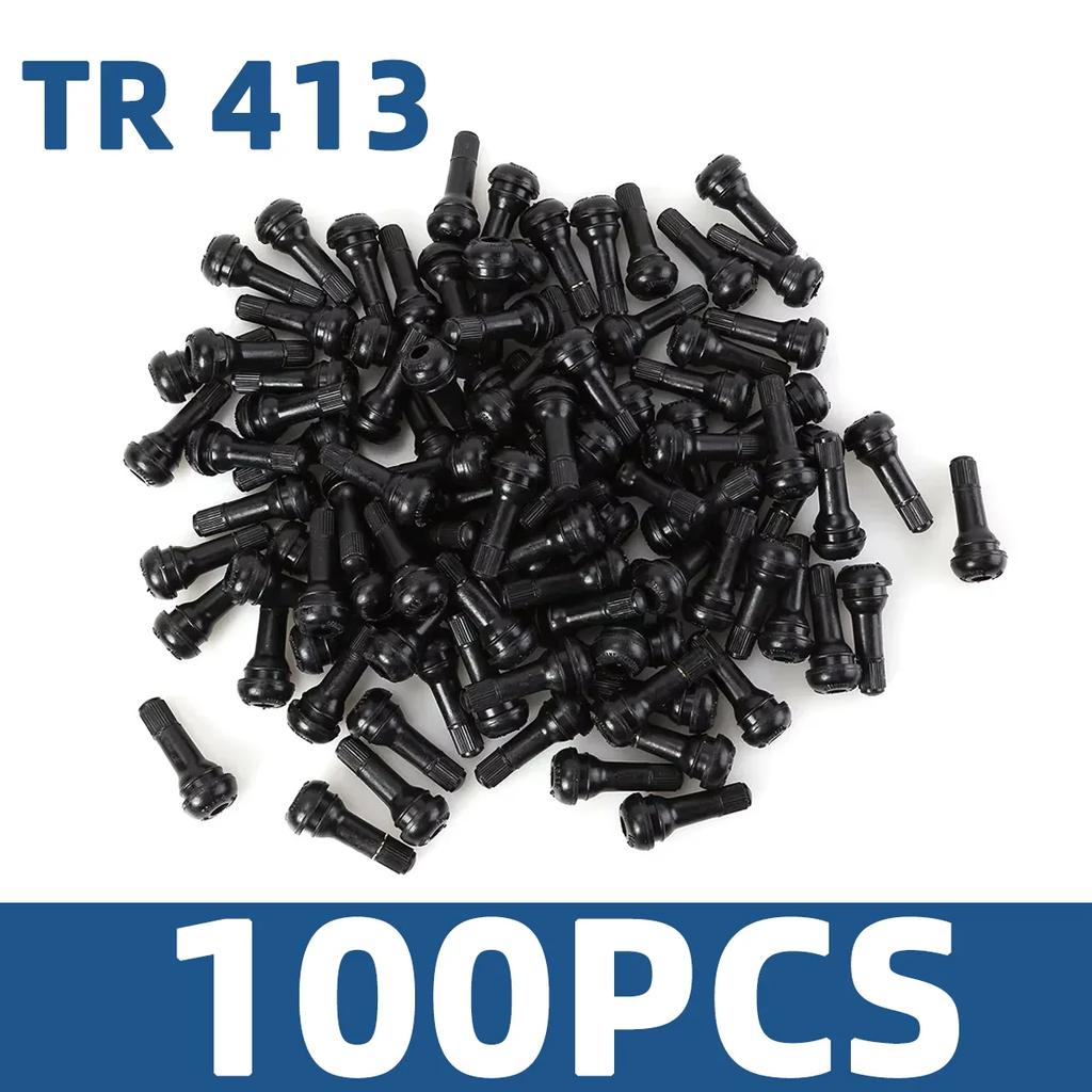 4/8/10/24/50/100PCS TR413 TR414 Tire Valve Stem Rubber Car Motorcycle Wheel Valve Core Replacement Auto Tire Repair Accessories Stem Caps1