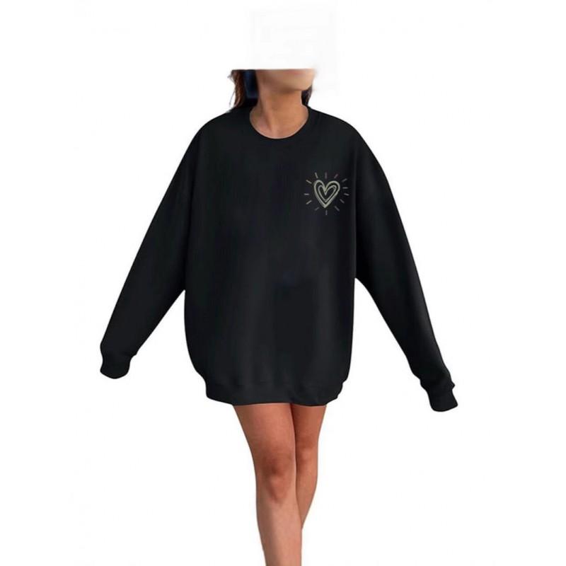 Unisex Oversized Hoodless Sweatshirt Women Men Fall Winter Casual Long Sleeve Cotton Blend Top