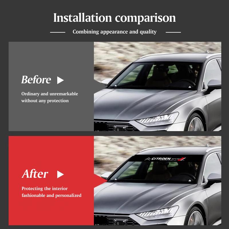 PJHC7 Car Windshield Decoration Sticker Decal Waterproof Accessories For Citroen C4 C3 C5 C5X e-C4 X e-C3 C-Elysee Berlingo C1 C6 C2