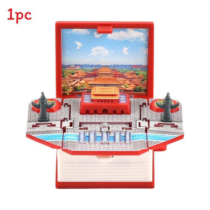 3d Pop Up Puzzle Book Keychain With Fortress Scene For Stress Relief And Creative Gift