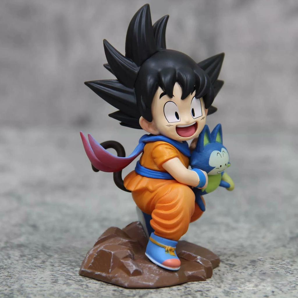 10CM Anime Dragon Ball Z Son Goku Figur Modell Spielzeug Hält Poole Niedliches Modell Spielzeug Geschenk Sammlung Kindheit Goku Action Figur