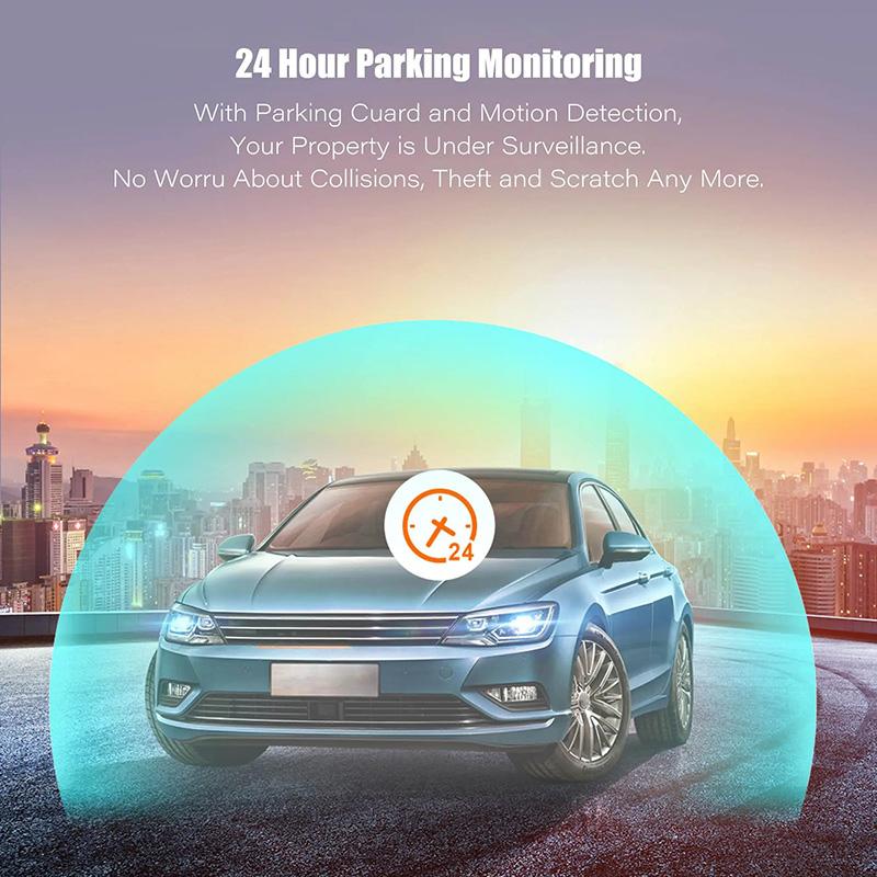 4.0In Dash Kamera Araba DVR 24H HD 1080P Dash Kamera Çift Lensli Video Kaydedici 1080P Kara Kutu Döngüsü Dashcam Ayna Sürüş Kaydedici