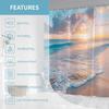 Beach Sunset Shower Curtain Ocean Waves Sky Clouds Tropical Scene Nature Art Bath Decor Waterproof Fabric Home Accessories