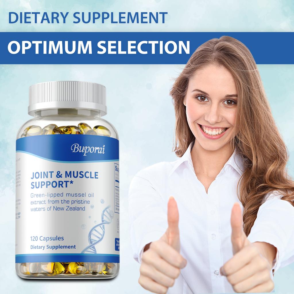 Green-lipped Mussel Oil Extract Capsules, Concentrated Extract, All-natural, Suitable for Both Men and Women.