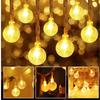 LED Crystal Ball String Lights Battery Power Romantic Bubble Ball Light String Indoor Garden Party Christmas Festival Decoration