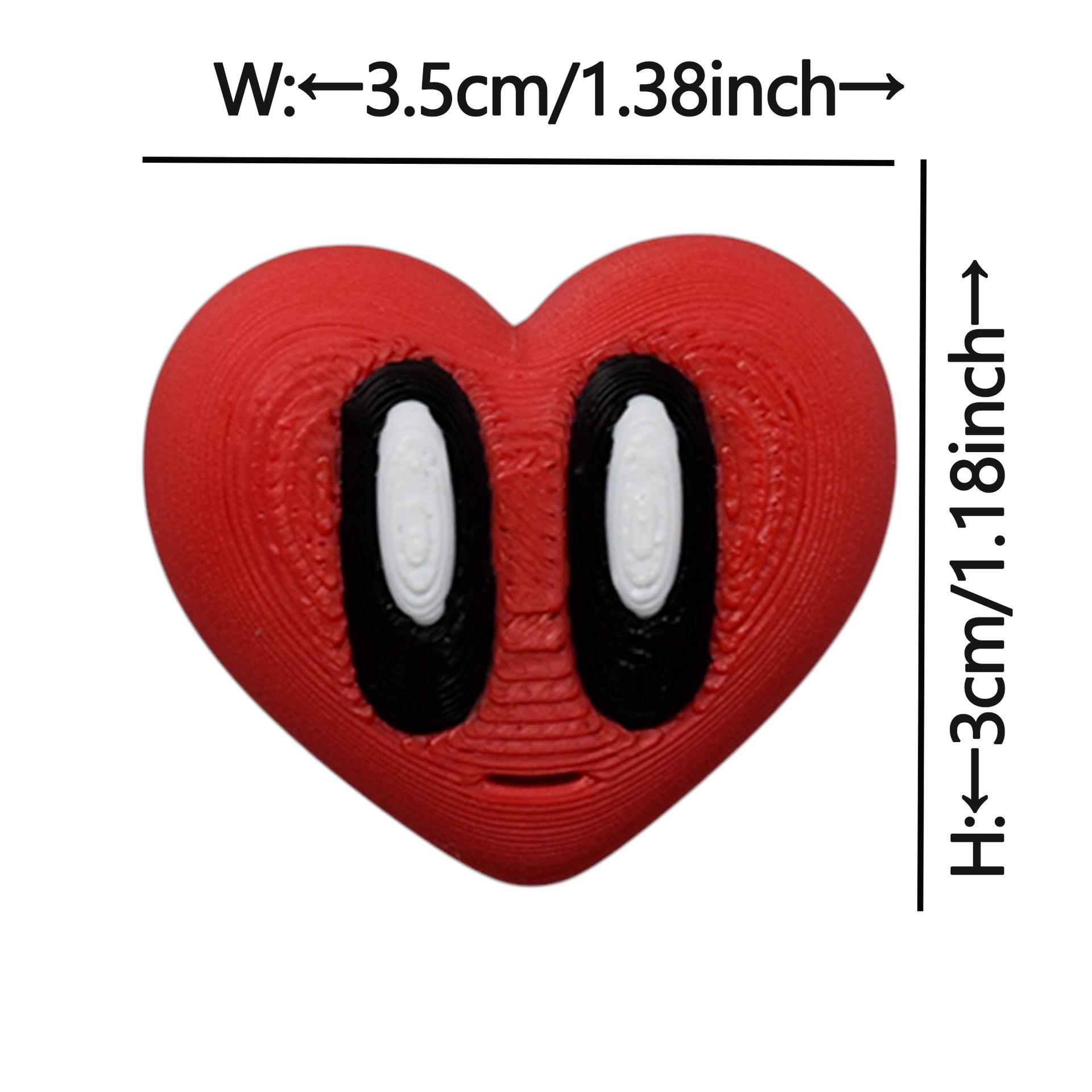 3D Big-Eyed Heart Pendant Decoration - Holiday Gift Toy Red Big-Eyed Heart