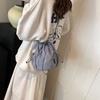 Korean Style Nylon Crossbody Bag Wrinkle Shoulder Bag Fashion Drawstring Bucket Bag  Outdoor
