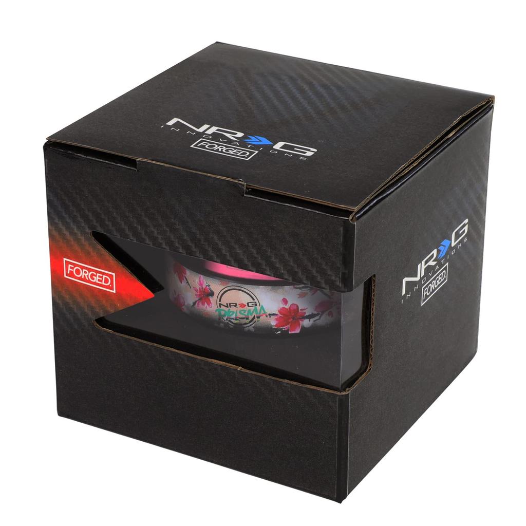 NRG Innovations Gen Steering Wheel Quick Release with Mounting Quick Release Pink Ring with Prisma Collab NRG-SRK-200PK-SAK 2.0 Adapter, 6-Hole Bolts,