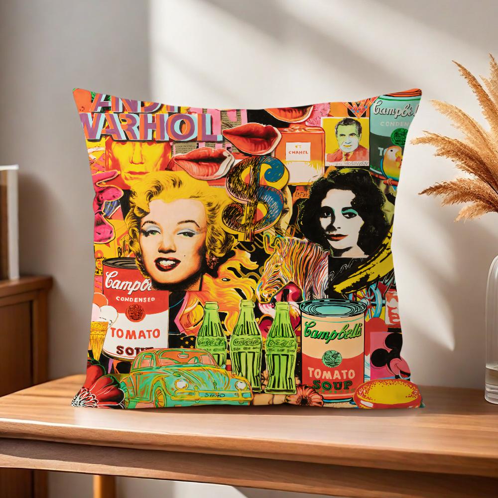 Komfortabelt mykt Blomster Warhol Putetrekk A-Andy for Sofa Stue Hjemmekontor Dekor og Beskyttende Pop-trekk