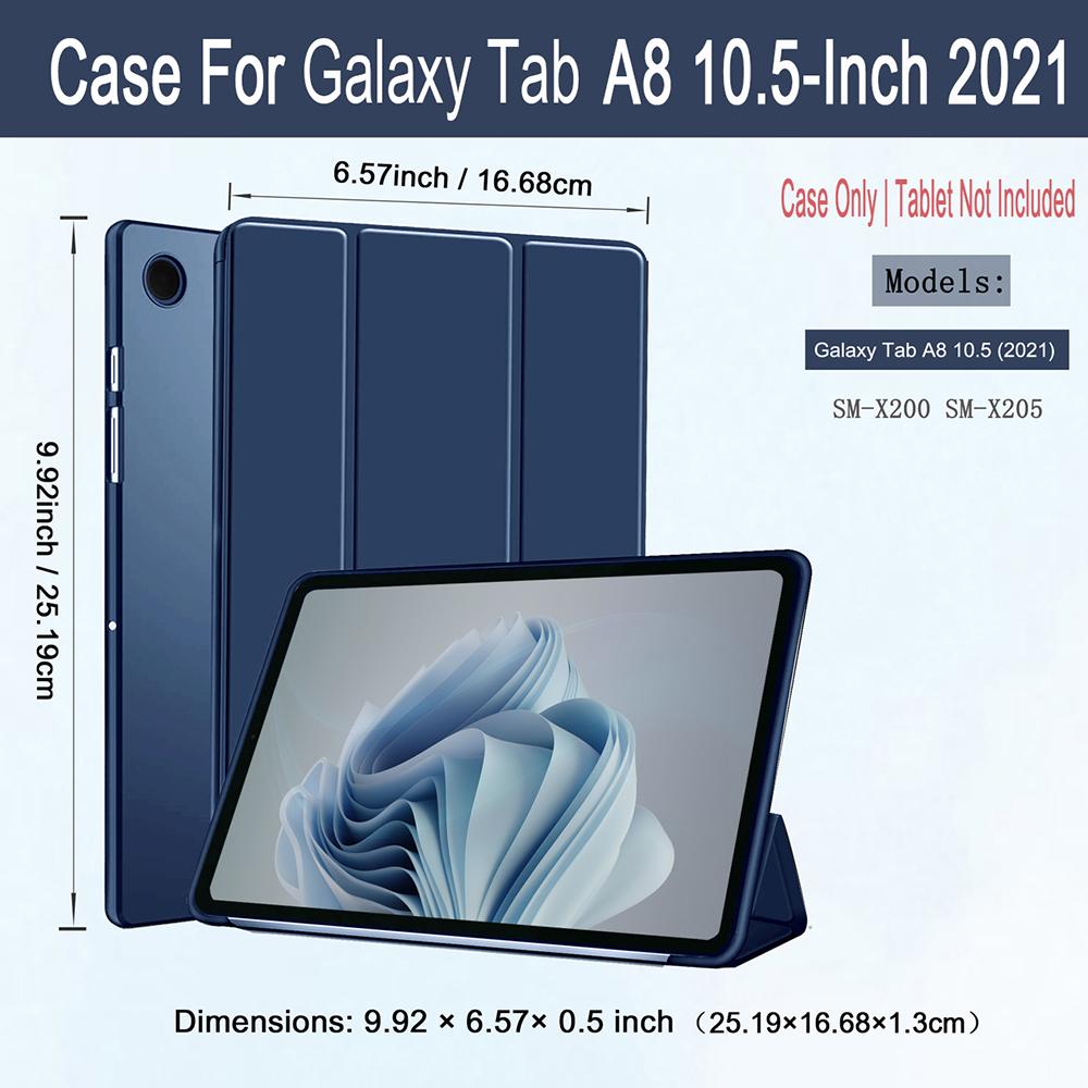 Case for Samsung Galaxy Tab A8 10.5-Inch 2022 (SM-X200/X205/X207), Slim Lightweight Stand Tablet Cover with Auto Wake/Sleep