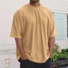Summer Men's Fashion Loose Round Neck Solid Color All-match Short-sleeved T-shirt