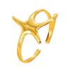 Ocean Series Starfish Stainless Steel Cuff Bracelet - Fresh Vacation Style Jewelry