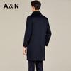 Antonio Men's 100% Wool Business Casual Long Overcoat