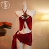 Fun Underwear Antique Embroidery Belly Pocket Three-point Passion Uniform Pure Desire Free Strap Skirt