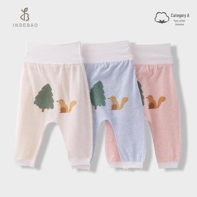 Baby Lichtgewicht Mesh Cartoon Katoen Hoge Taille Broek met Buikbescherming