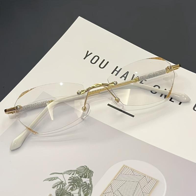 Fashionable and Trendy Design Frameless Glasses, Ultra Light and Fashionable Outdoor Anti Blue Light Glasses золотой