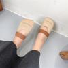 Johnature Flache Schuhe aus Rindsleder mit quadratischer Zehenpartie, Halbschuhe, echtes Leder, weiche Sohle, vielseitige Damenschuhe