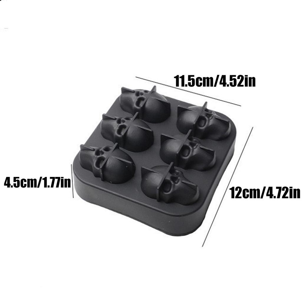Schädel Eiswürfelform Tablett Silikon Eiswürfelform Für Cocktail Halloween Küchenhelfer Partyzubehör Für Wein Whisky Getränke Saft