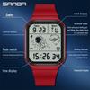 Sanda Astronaut Square Large Screen Unisex Multifunctional Watch with Detachable Strap
