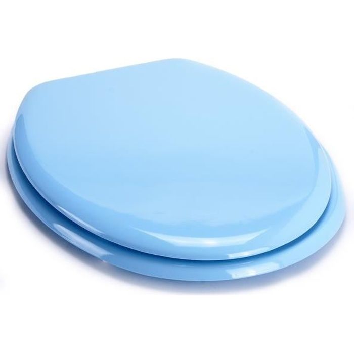 Abattant WC - MSV - Bleu Ciel - MDF - Charnières Inox - 42,5x36,5x5cm