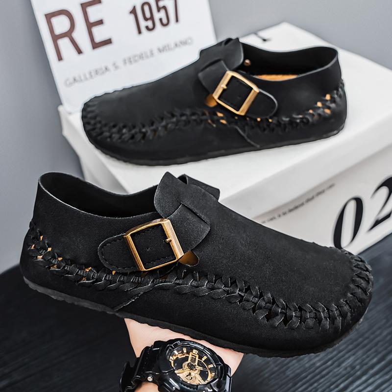 Fashion Handmade Leather Men's Loafers Spring Autumn Casual Flats Soft Sole Driving Shoes Fashion Male Slip on Flats Sneakers Moccasins