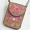 Bohemian Theme Pu Handbag With Magnetic Flap And Floral Accents For Daily Outings